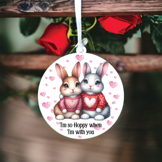 Personalised Rabbit Couple Love Animal Decoration C