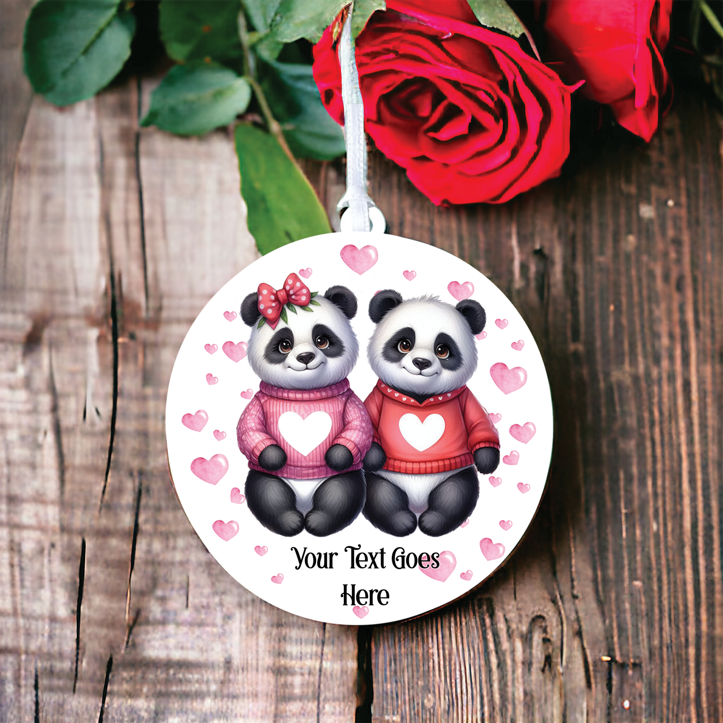 Personalised Panda Couple Love Animal Decoration