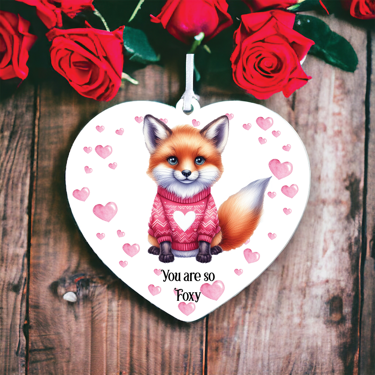 Personalised Fox Love Animal Decoration