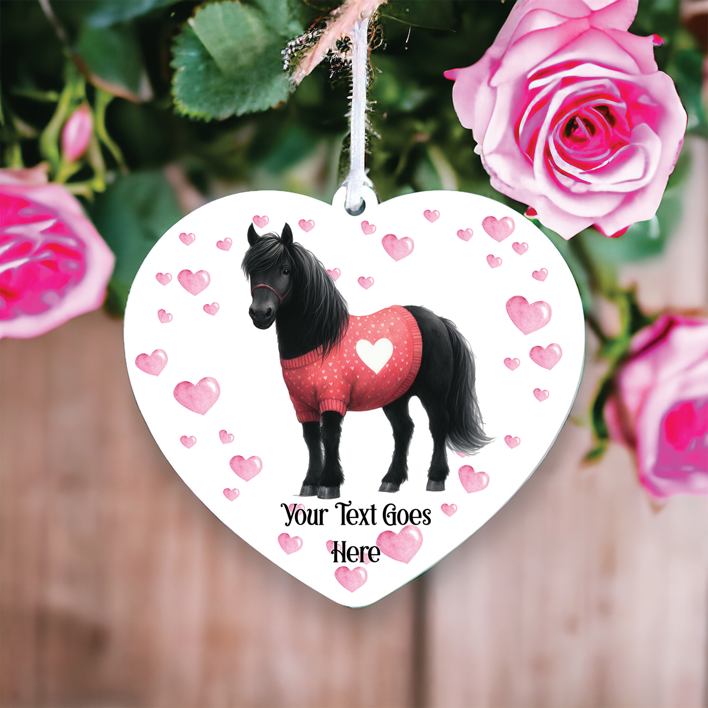 Personalised Black Horse Love Animal Decoration