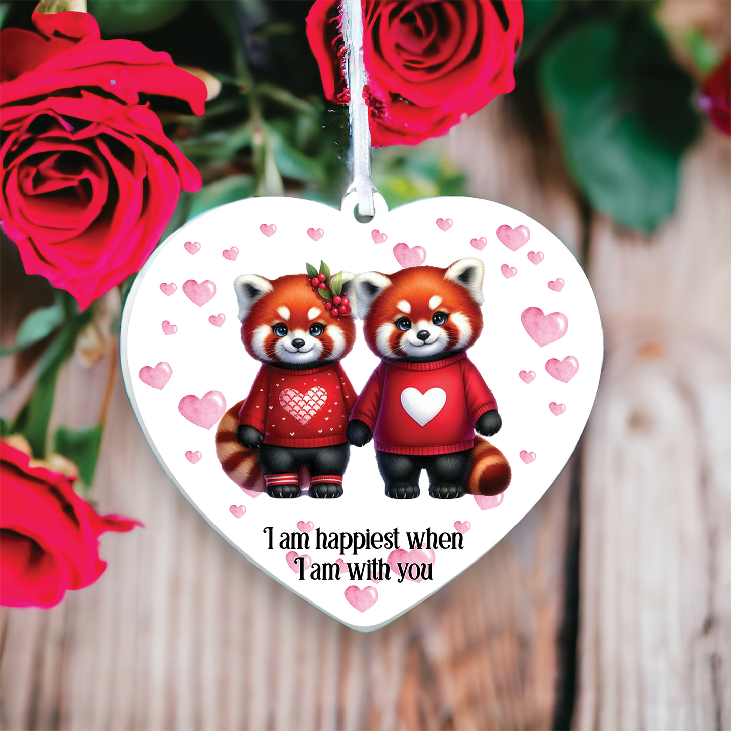 Personalised Red Panda Couple Love Animal Decoration