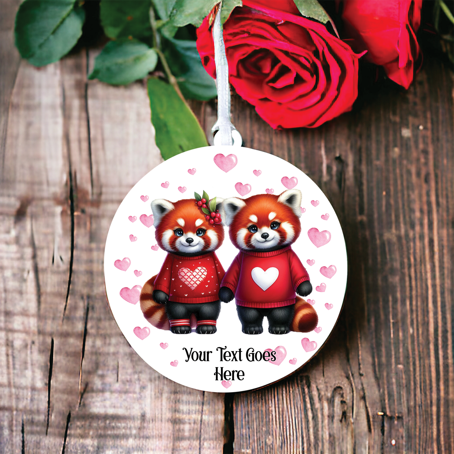 Personalised Red Panda Couple Love Animal Decoration