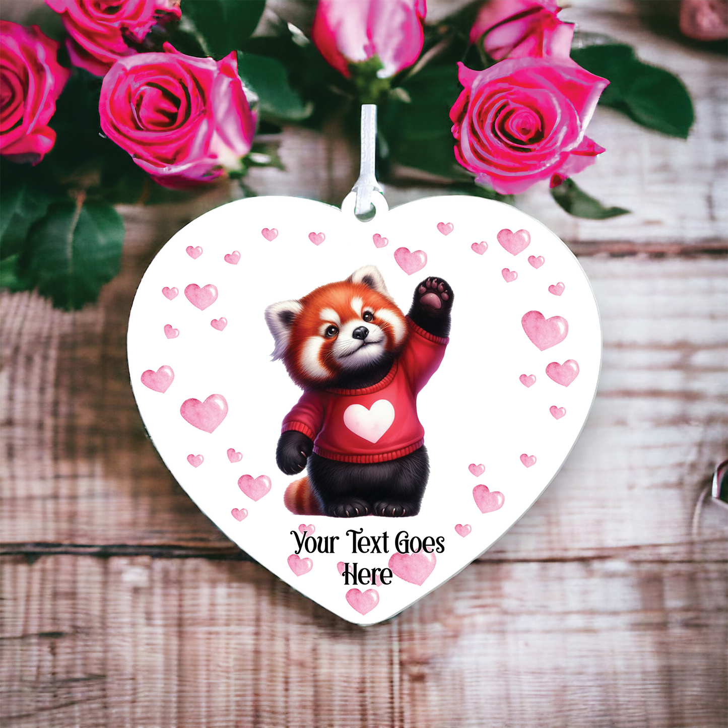 Personalised Red Panda Love Animal Decoration