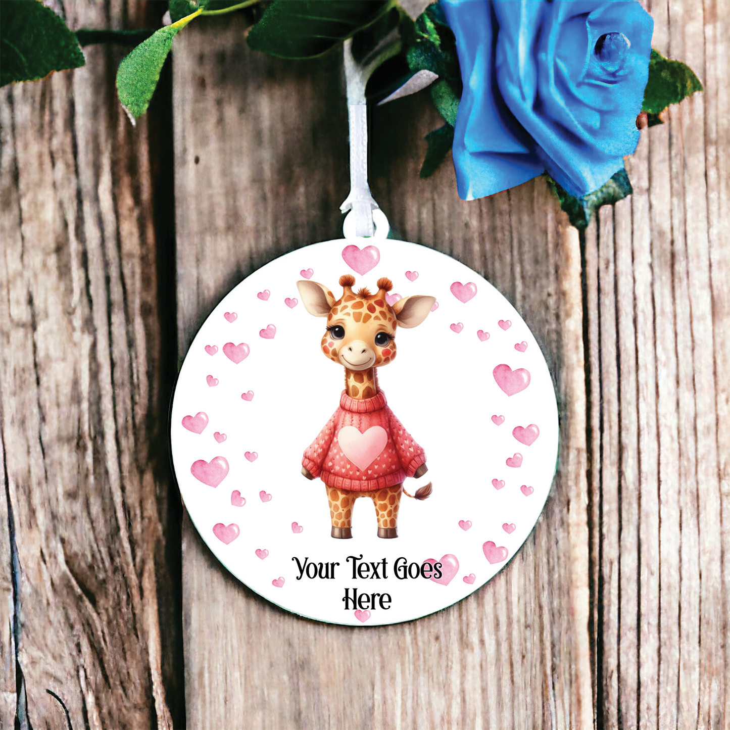 Personalised Giraffe Love Animal Decoration