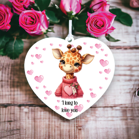 Personalised Giraffe Love Animal Decoration B