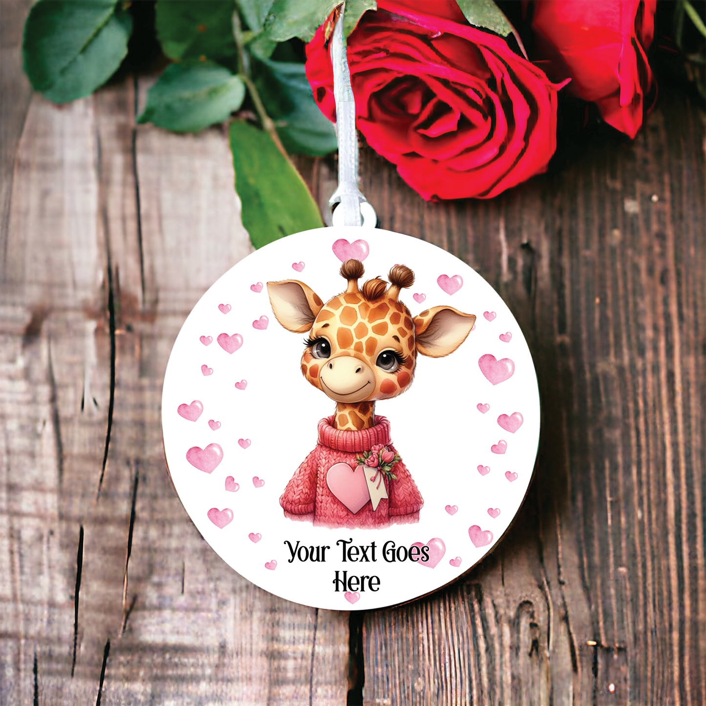 Personalised Giraffe Love Animal Decoration B