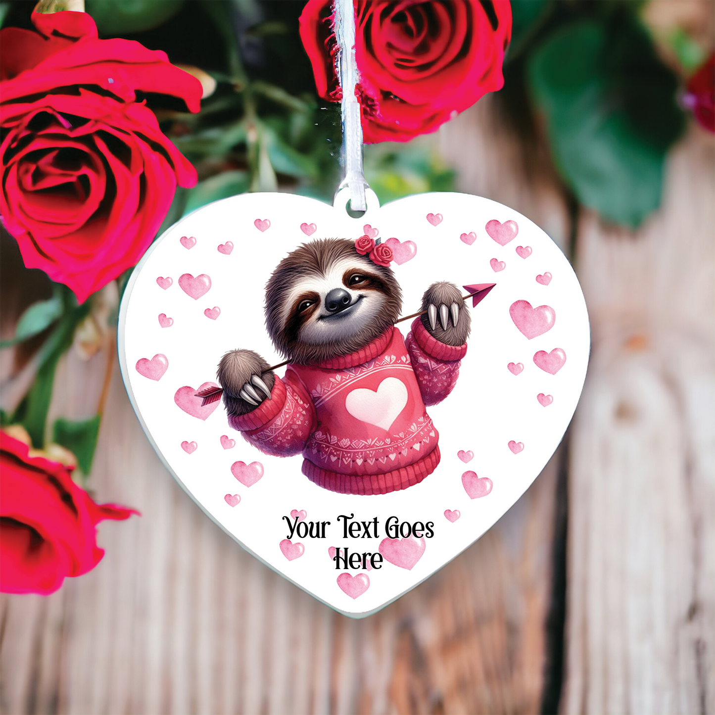 Personalised Sloth Love Arrow Animal Decoration