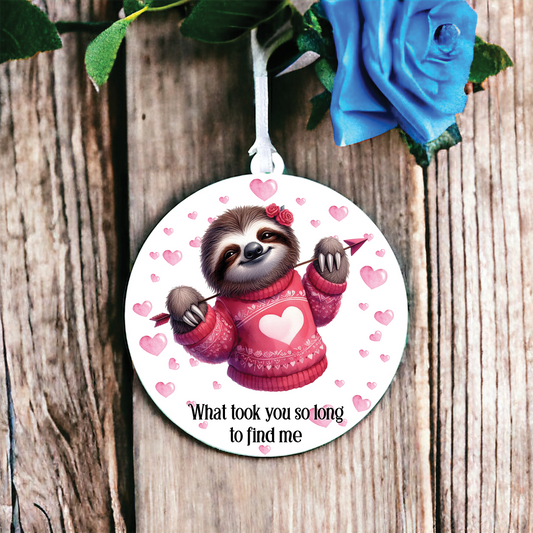 Personalised Sloth Love Arrow Animal Decoration