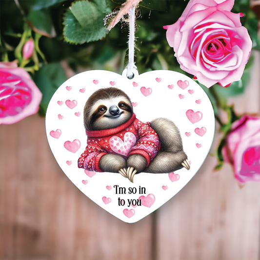 Personalised Sloth Pose Love Animal Decoration