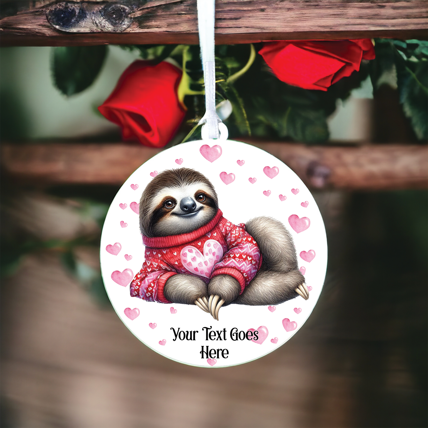 Personalised Sloth Pose Love Animal Decoration