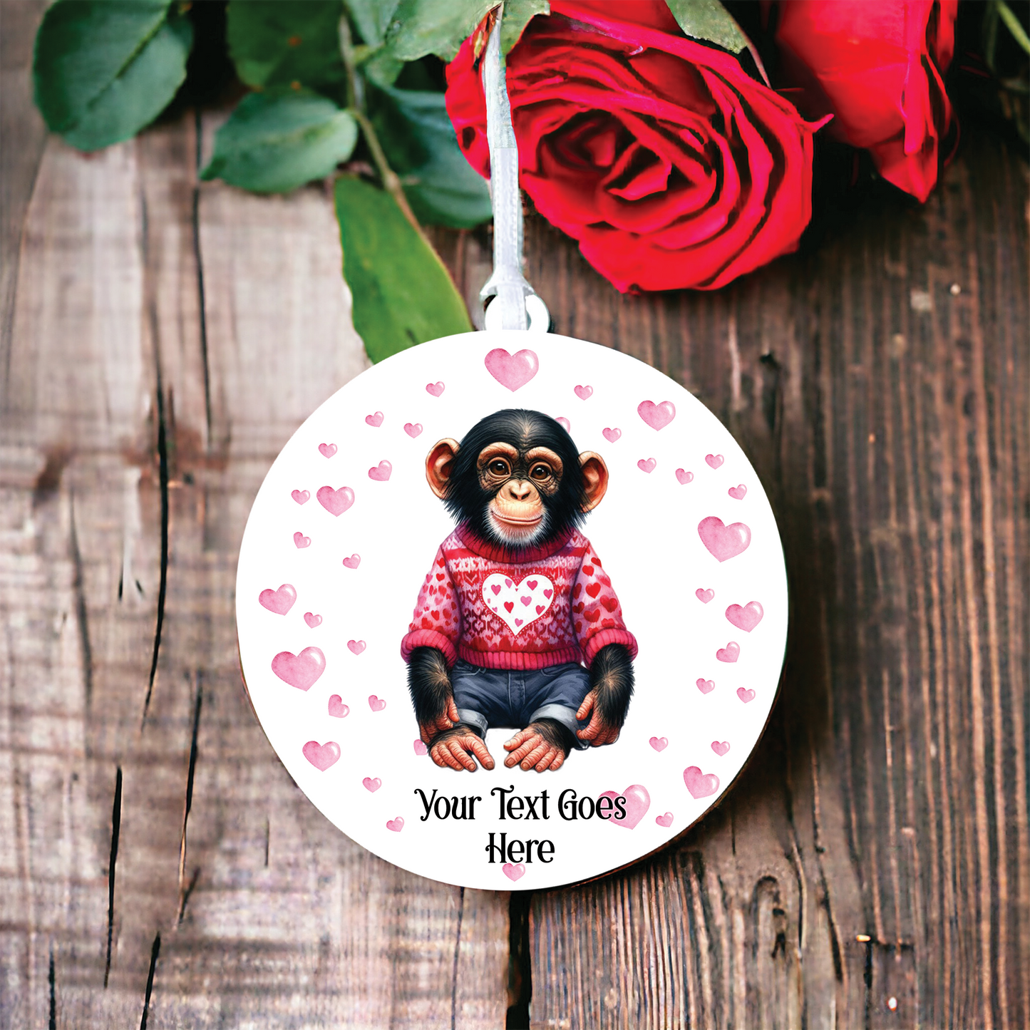 Personalised Chimpanzee Love Animal Decoration C