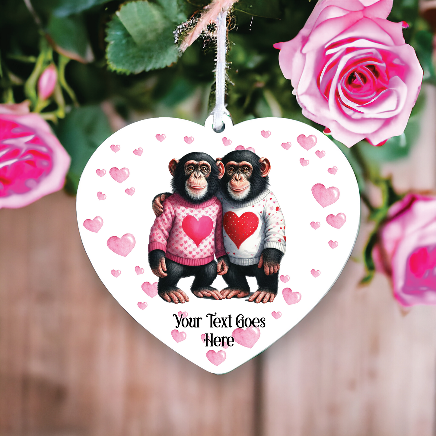 Personalised Chimpanzee Couple Love Animal Decoration