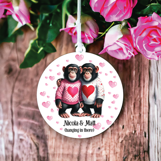 Personalised Chimpanzee Couple Love Animal Decoration