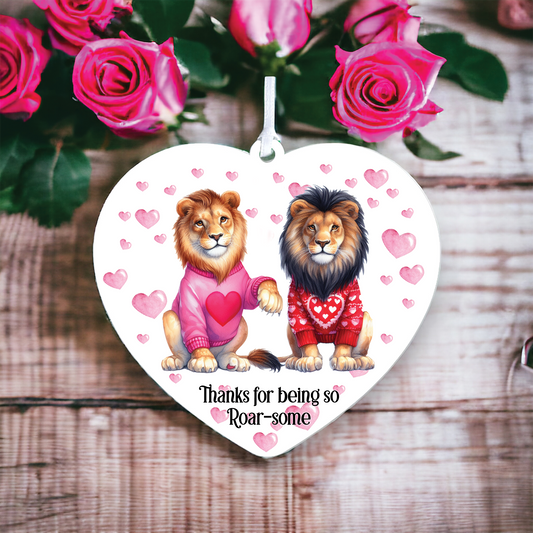 Personalised Lion Couple Love Animal Decoration