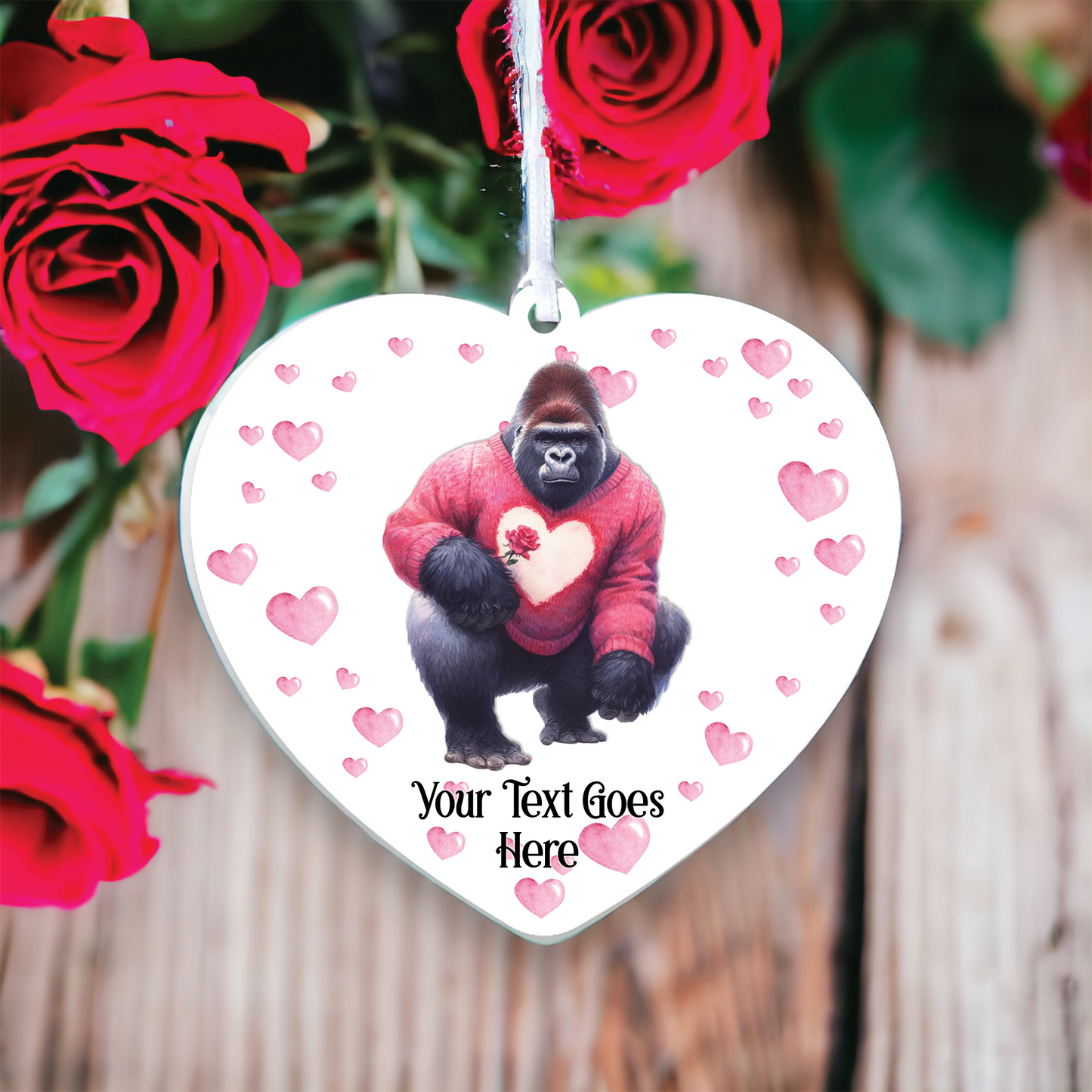 Personalised Gorilla Love Animal Decoration