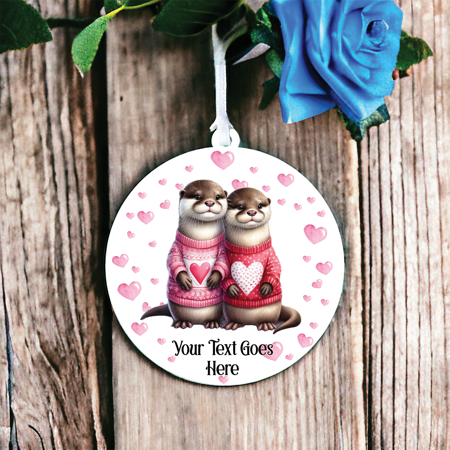 Personalised Otter Couple Love Animal Decoration