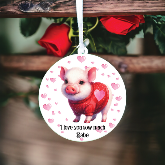 Personalised Pig Love Animal Decoration