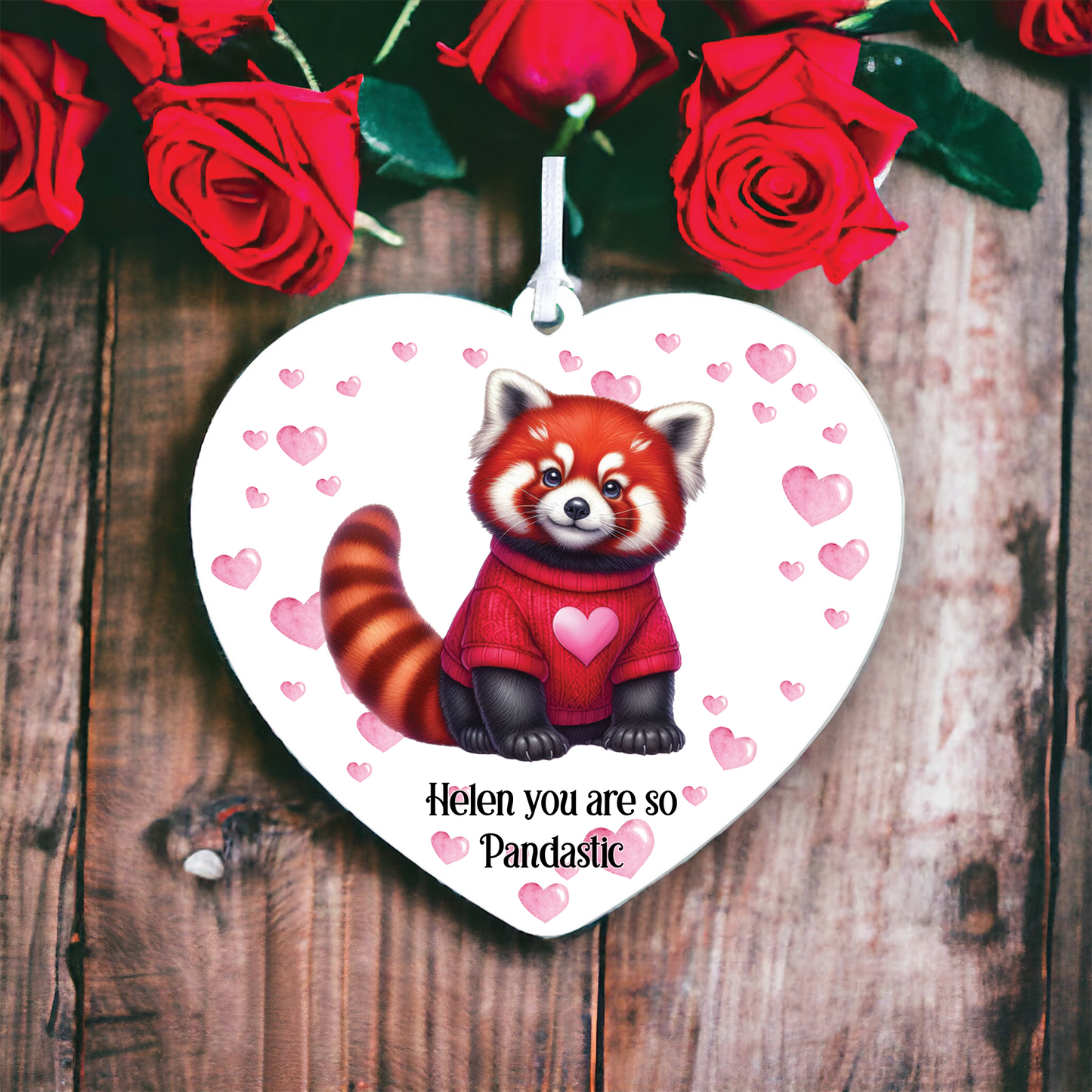 Personalised Red Panda Love Animal Decoration B