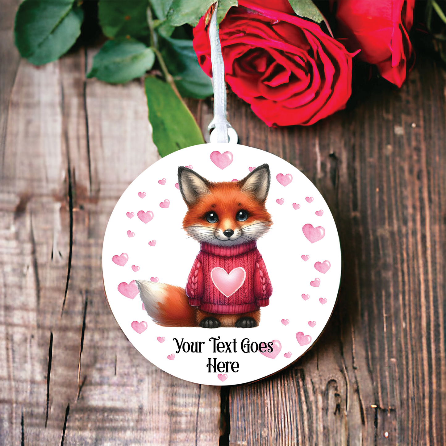 Personalised Fox Love Animal Decoration B