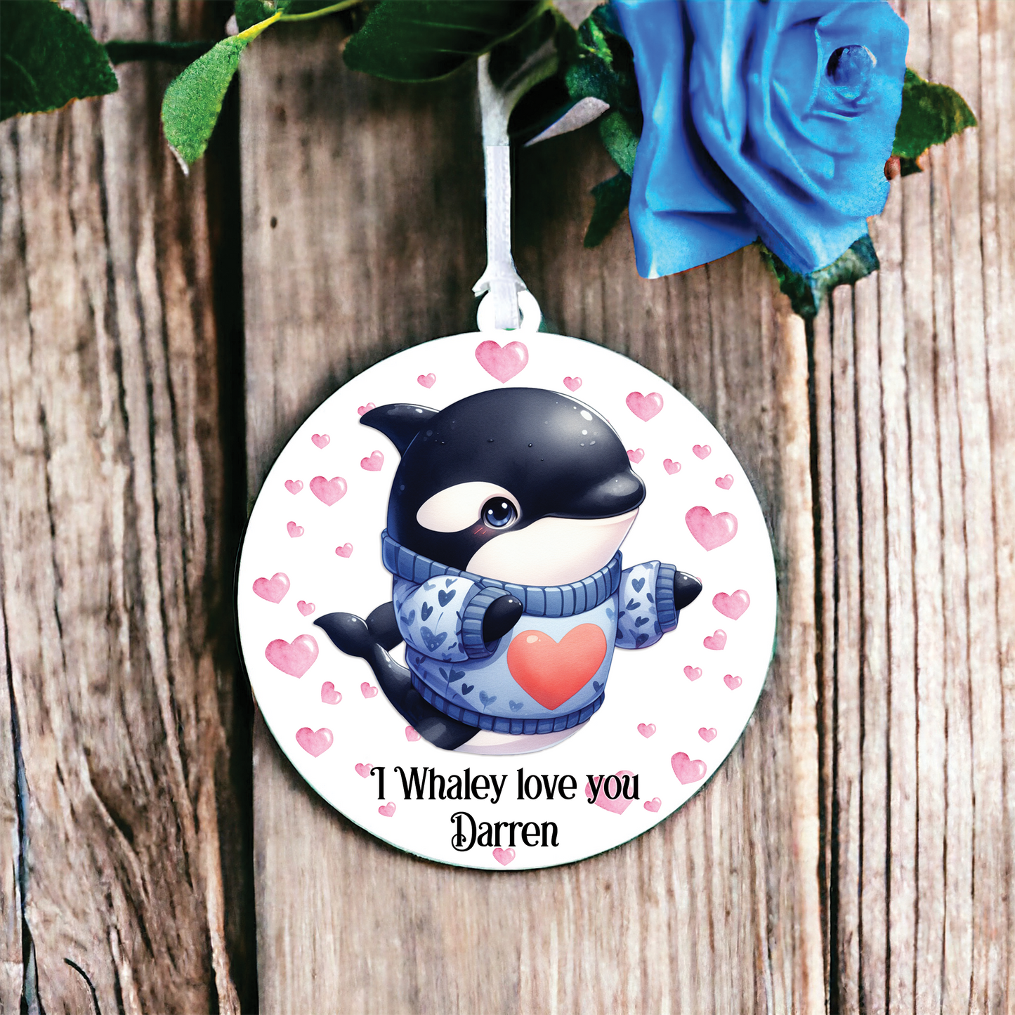 Personalised Whale Love Animal Decoration