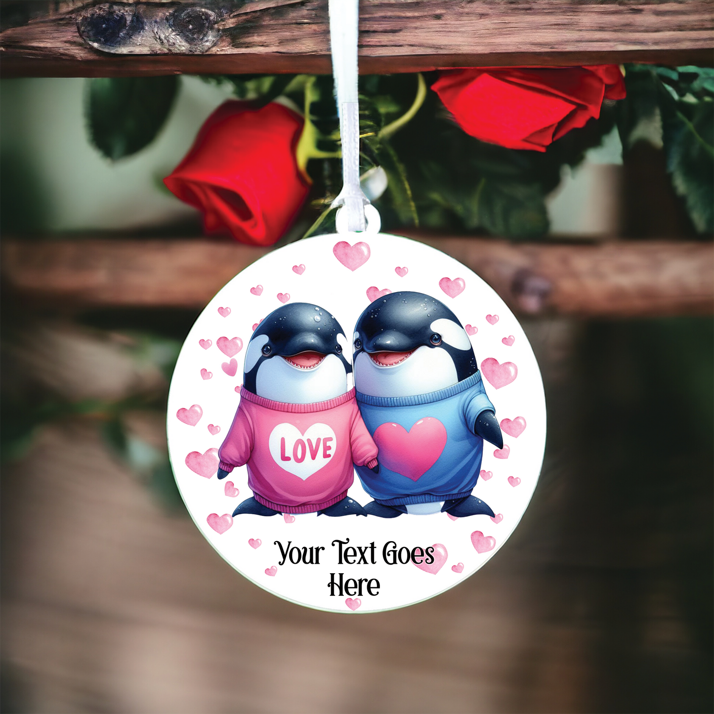 Personalised Whale Couple Love Animal Decoration