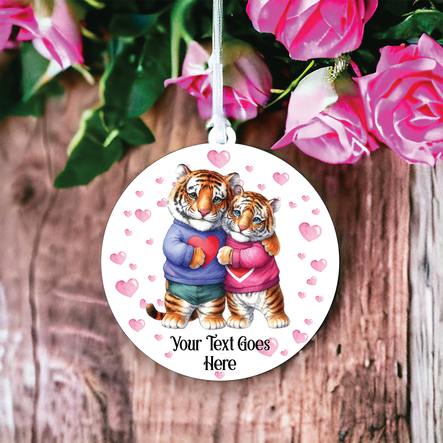 Personalised Tiger Couple Love Animal Decoration