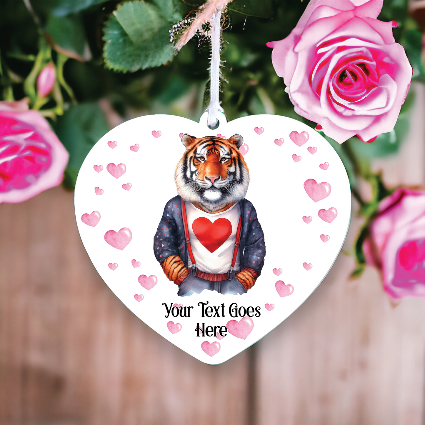 Personalised Tiger Love Animal Decoration