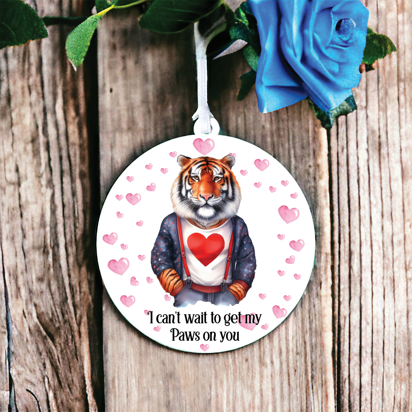 Personalised Tiger Love Animal Decoration