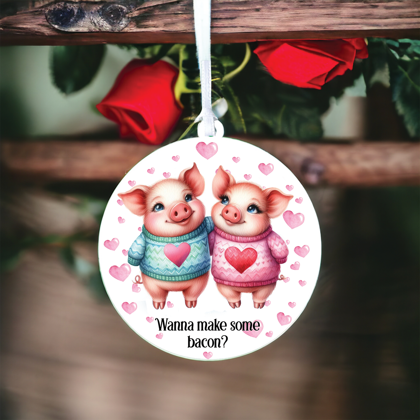 Personalised Pig Couple Love Animal Decoration