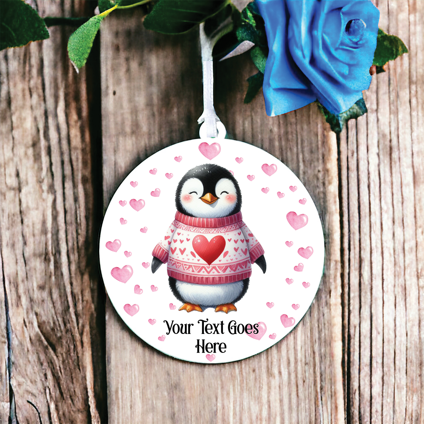 Personalised Penguin Love Animal Decoration