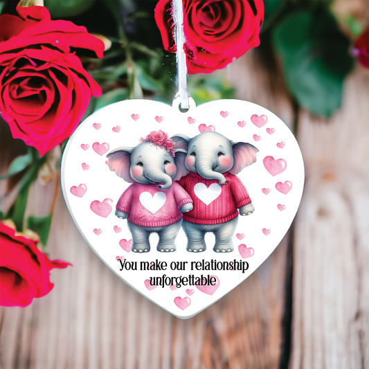 Personalised Elephant Couple Love Animal Decoration