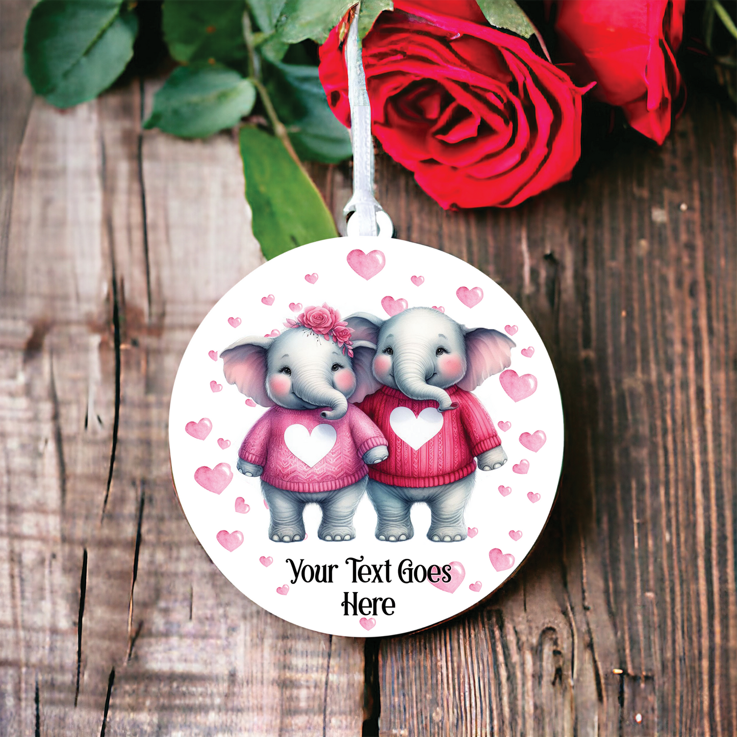 Personalised Elephant Couple Love Animal Decoration