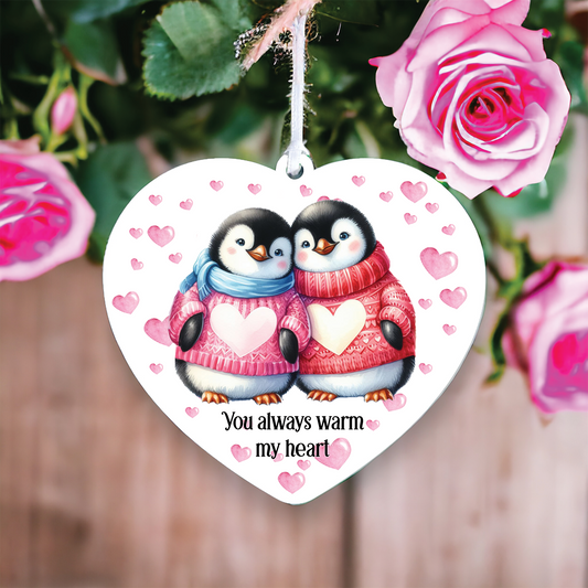 Personalised Penguin Couple Love Animal Decoration