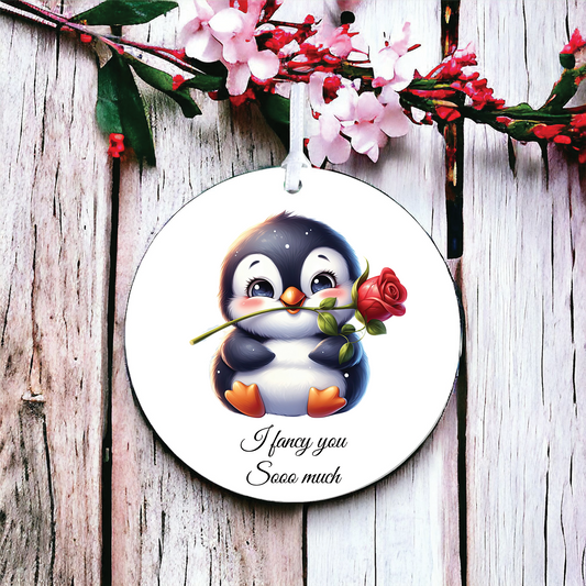 Personalised Rose Animal Penguin Decoration