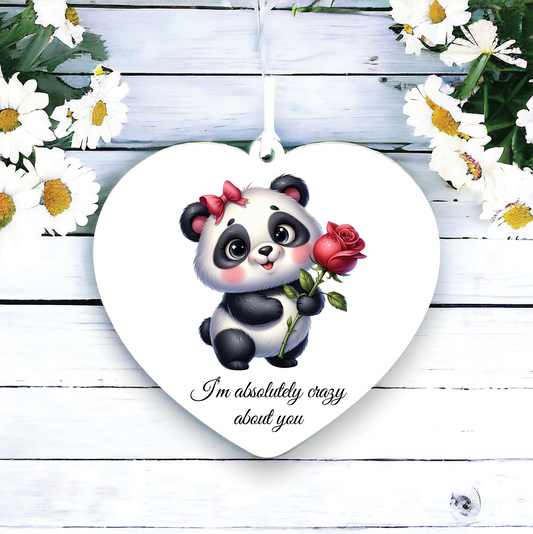 Personalised Rose Animal Panda Decoration