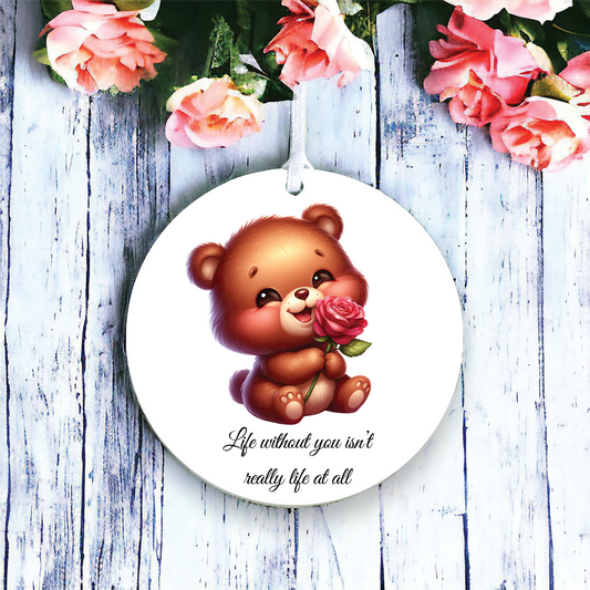 Personalised Rose Animal Bear Decoration