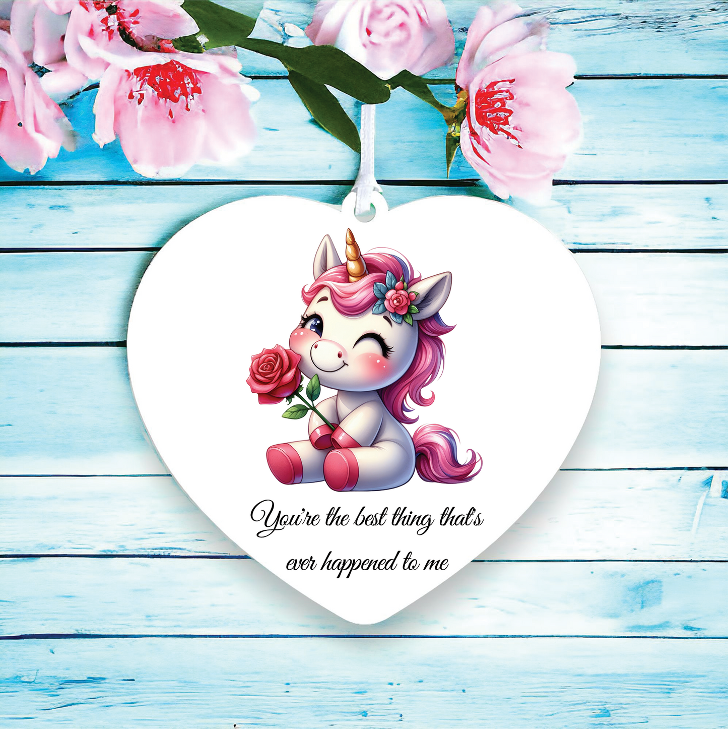 Personalised Rose Animal Unicorn Decoration