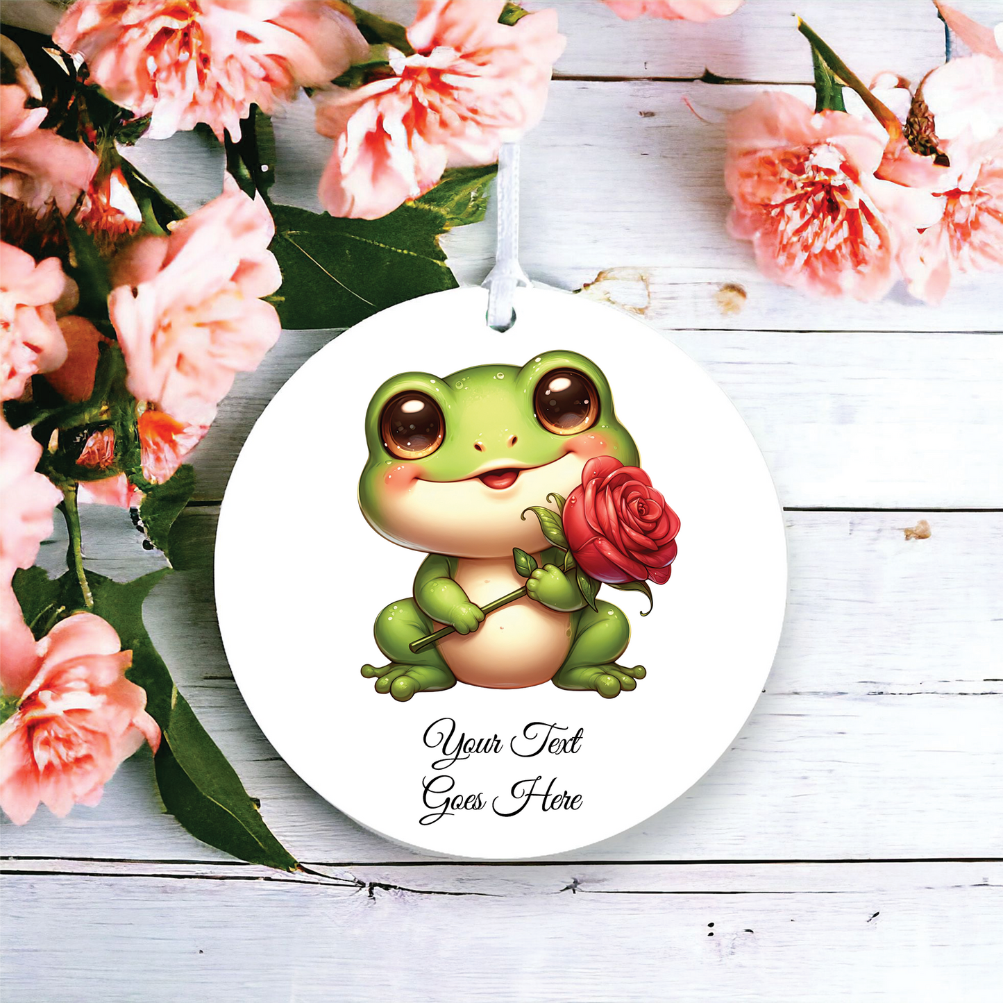 Personalised Rose Animal Frog Decoration