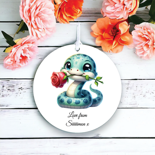 Personalised Rose Animal Snake Decoration