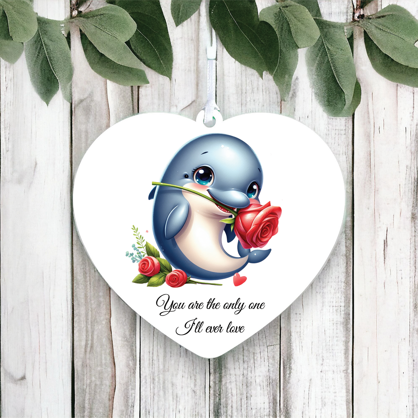 Personalised Rose Animal Dolphin Decoration