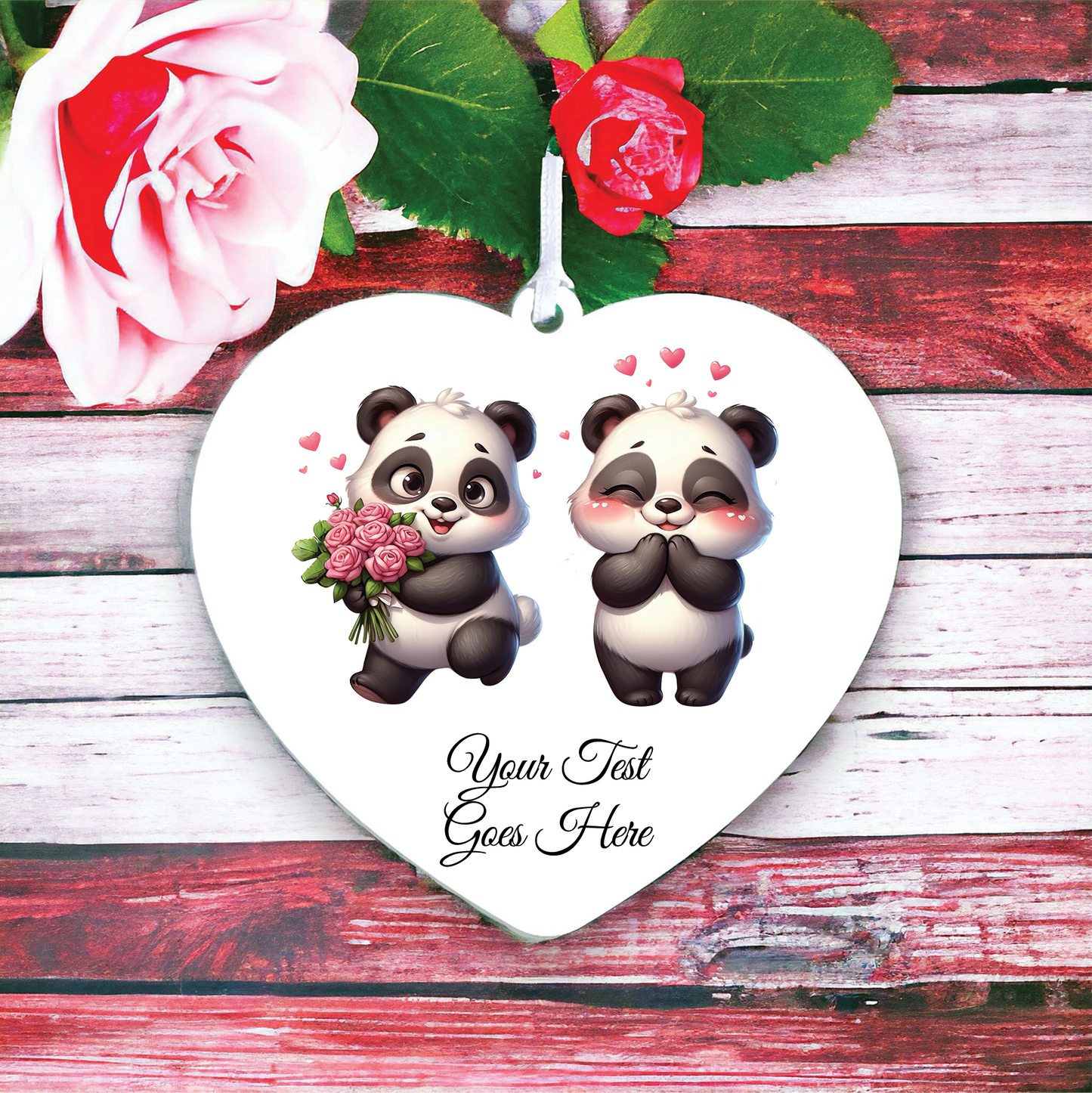 Personalised Animal Couple Panda Decoration