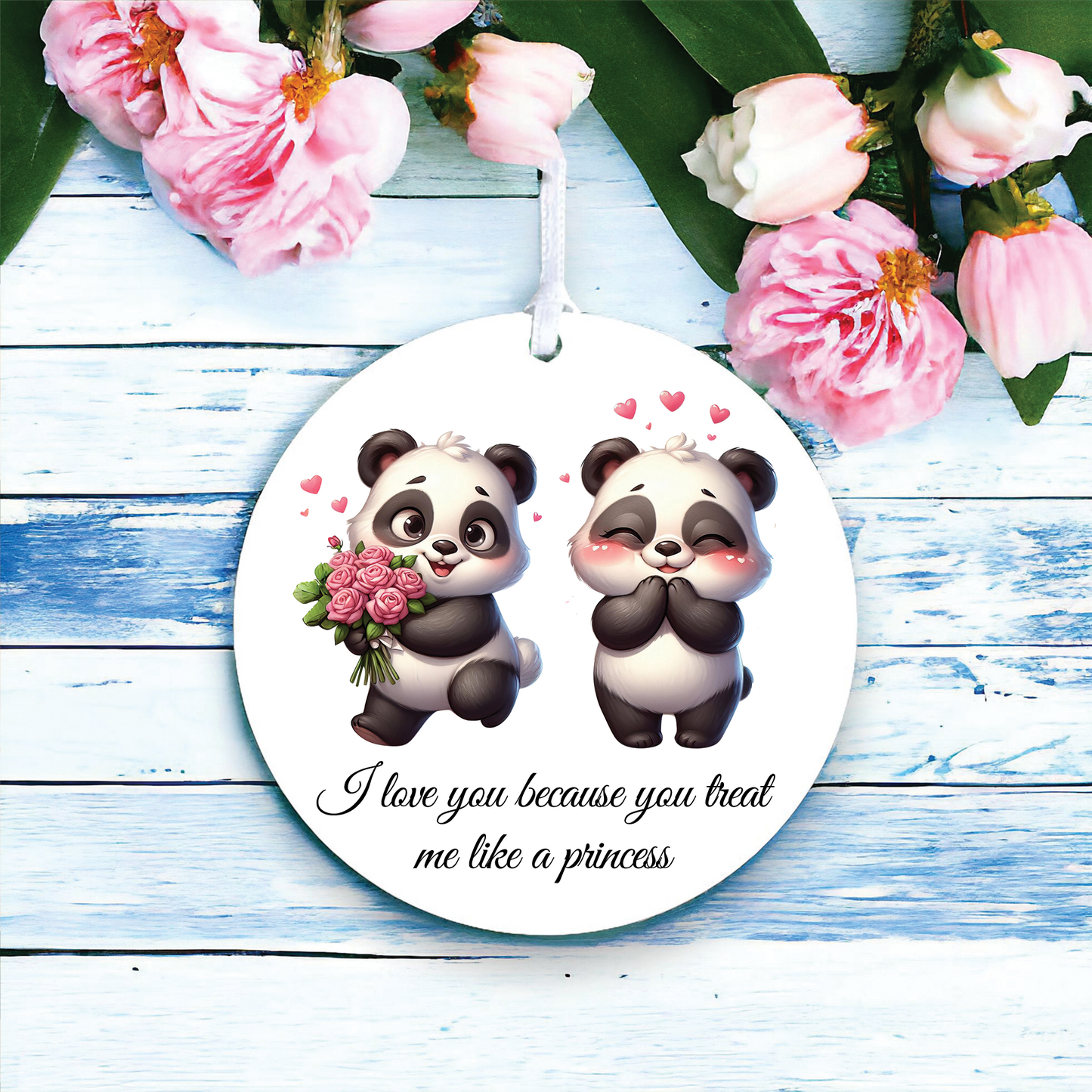 Personalised Animal Couple Panda Decoration