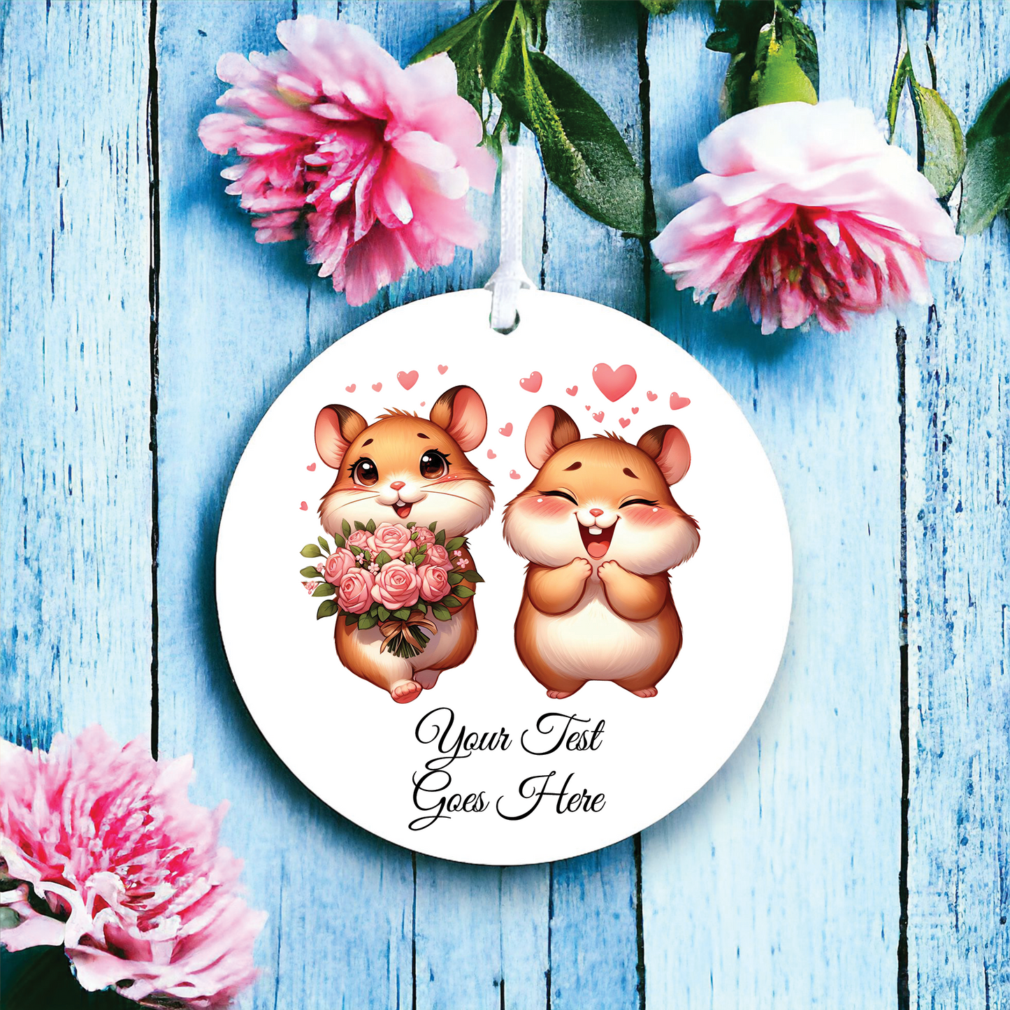 Personalised Animal Couple Hamster Decoration