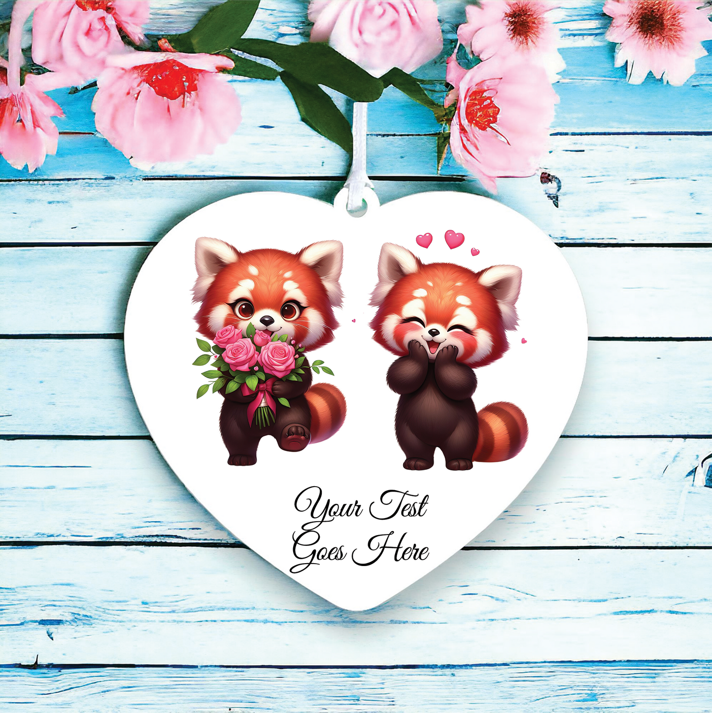 Personalised Animal Couple Red Panda Decoration