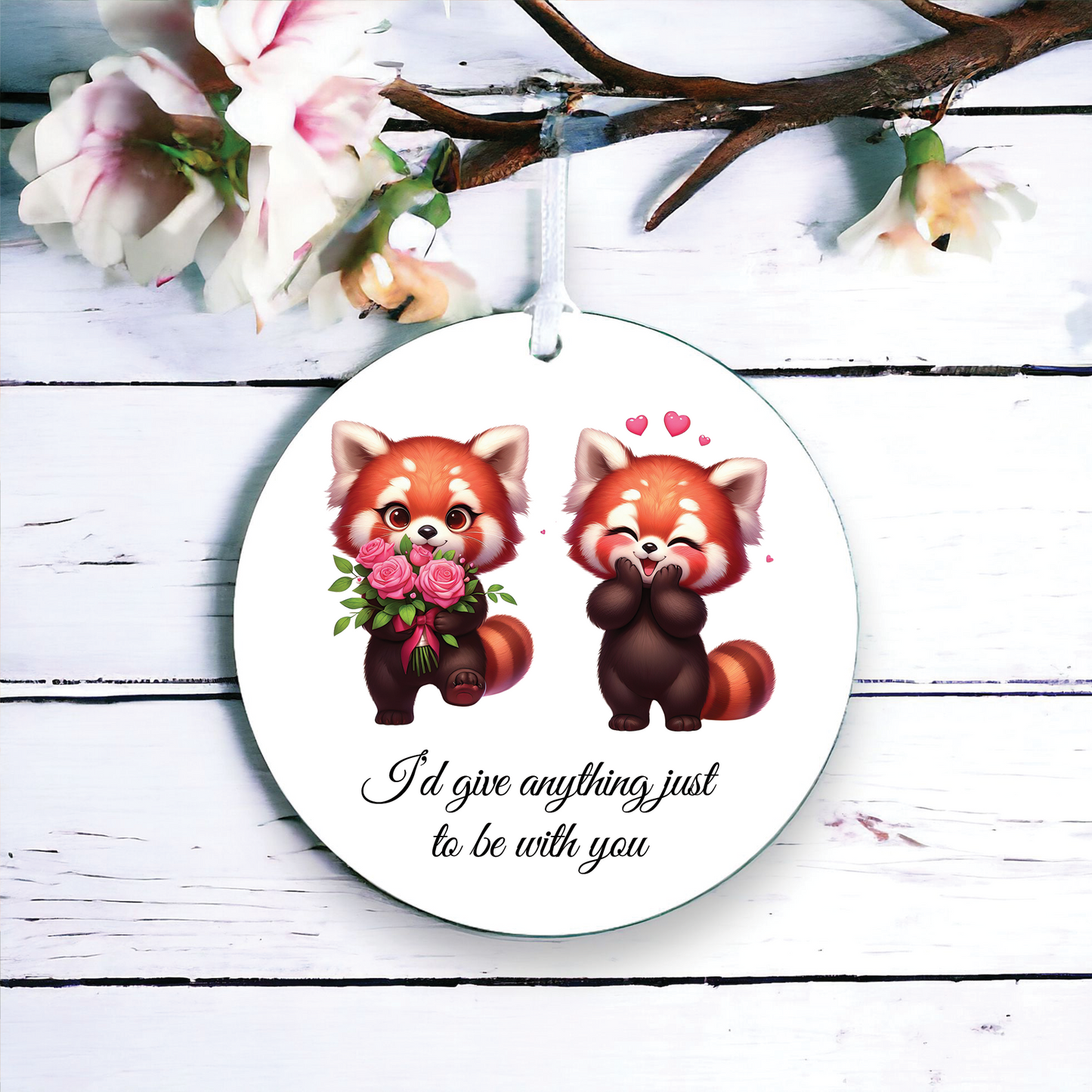 Personalised Animal Couple Red Panda Decoration