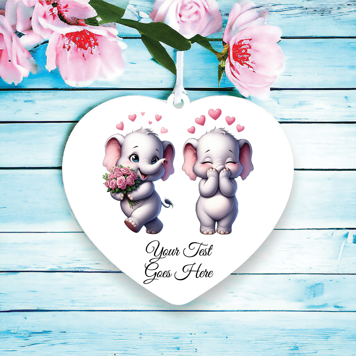 Personalised Animal Couple Elephants Decoration