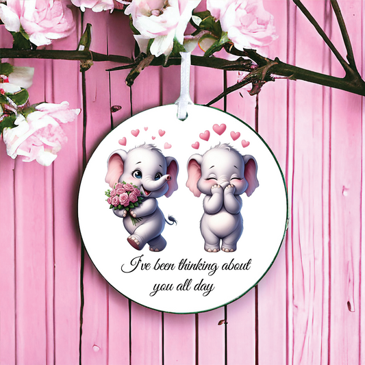 Personalised Animal Couple Elephants Decoration