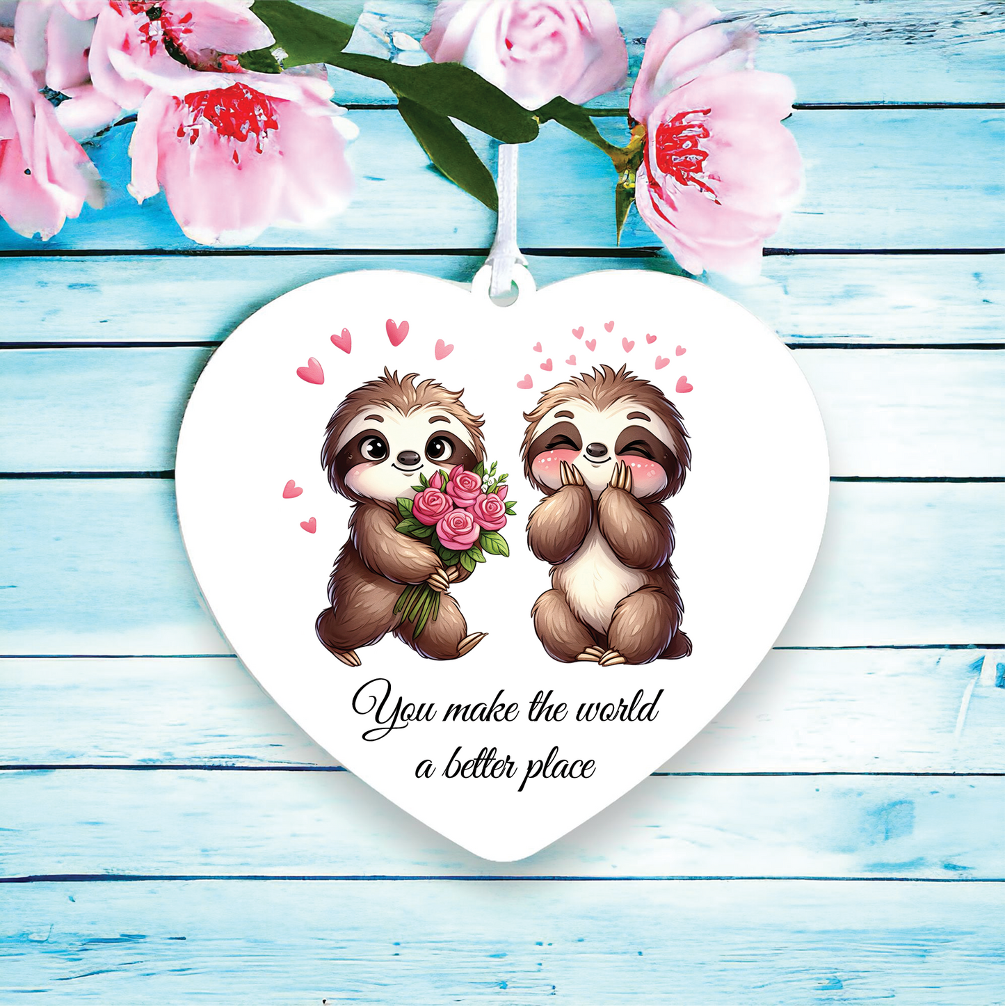 Personalised Animal Couple Sloths Decoration