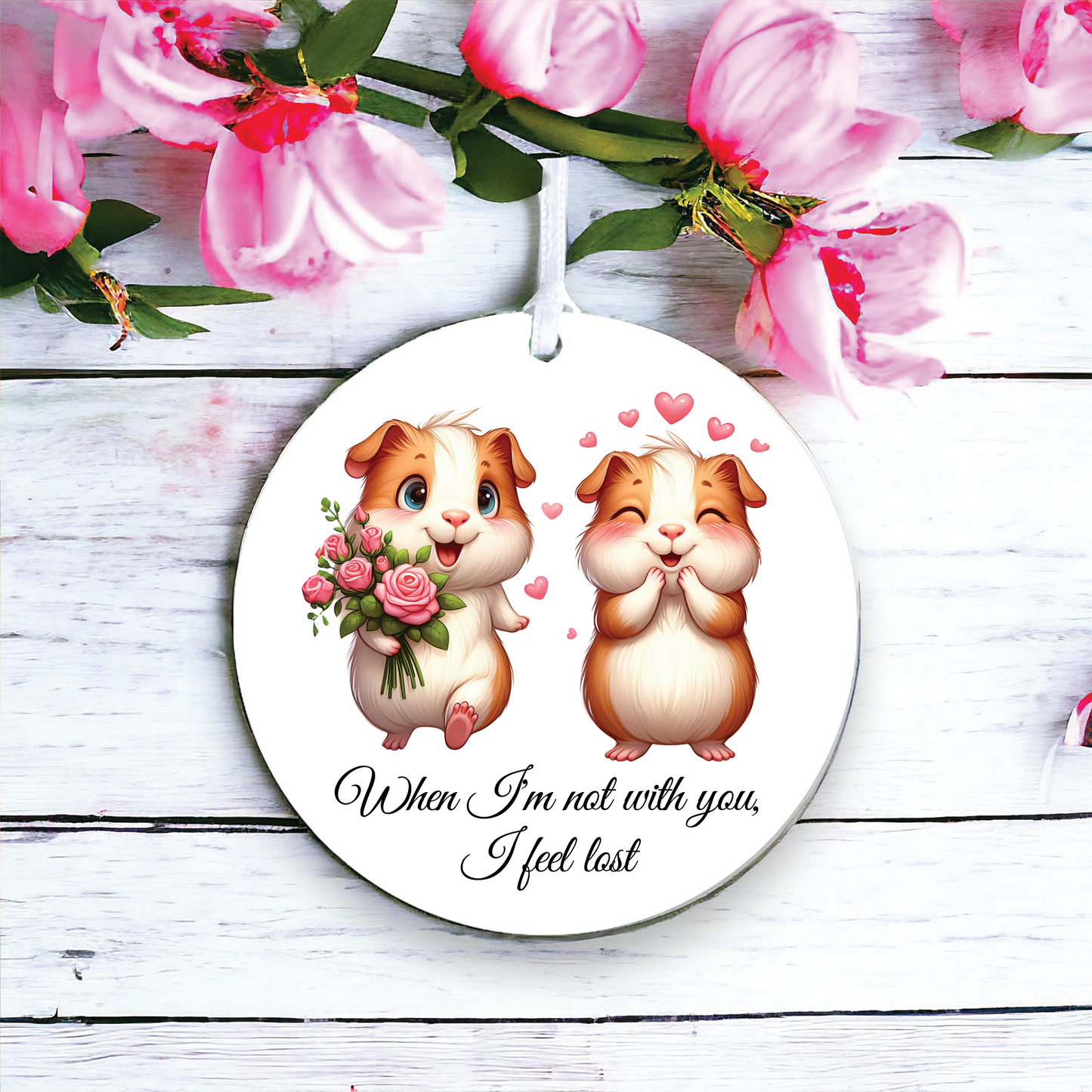 Personalised Animal Couple Guinea Pigs Decoration