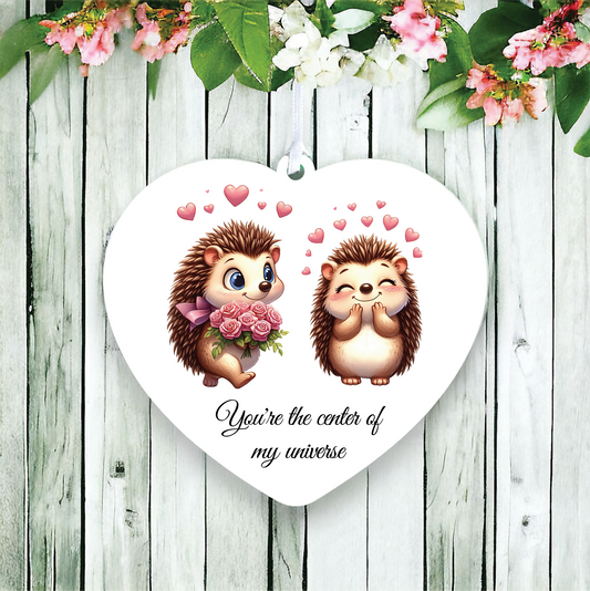 Personalised Animal Couple Hedgehogs Decoration